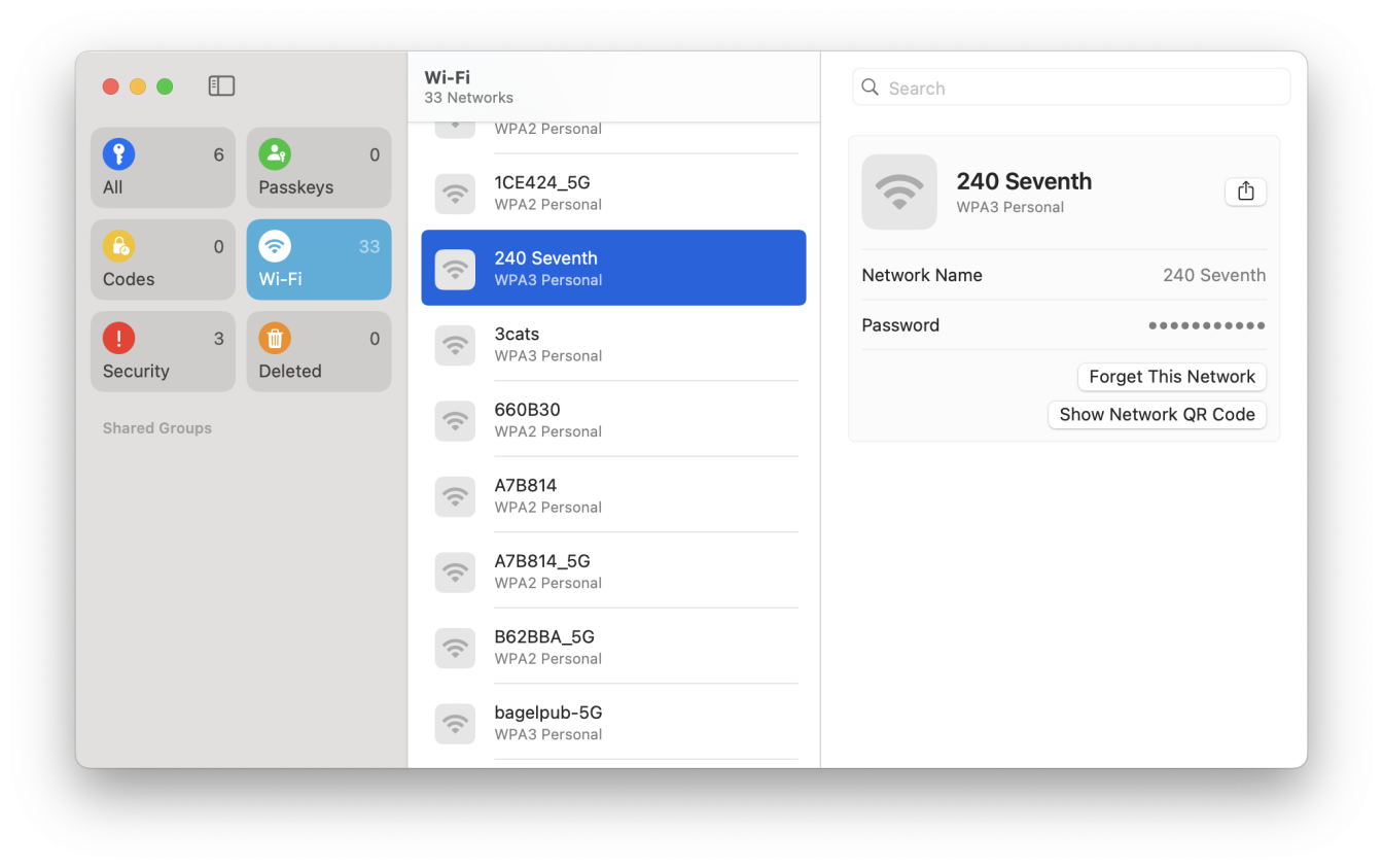 苹果密码应用在 macOS 上
