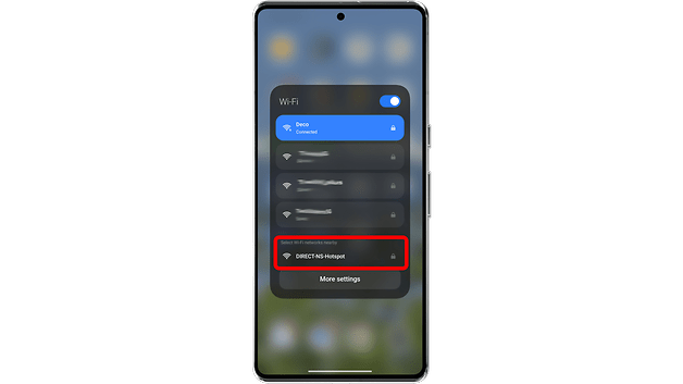将另一台设备连接到主手机的 NetShare Wi-Fi。