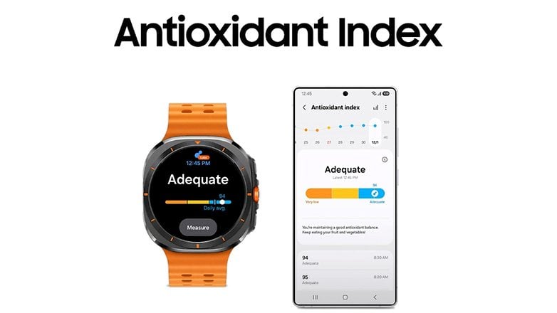Galaxy Watch 上的抗氧化指数功能将使用传感器读取皮肤中的类胡萝卜素水平。