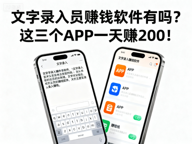 文字录入员赚钱软件有吗？这三个APP一天赚200元
