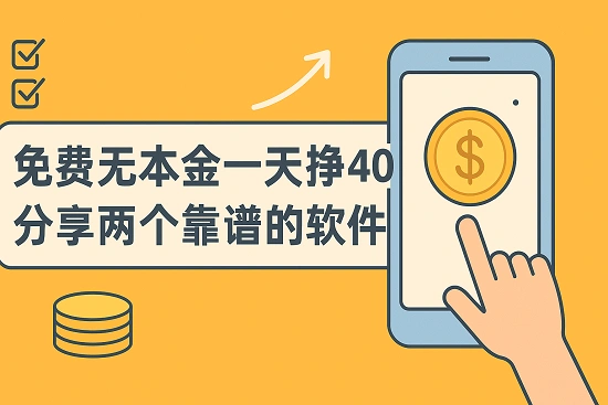 免费无本金一天挣40？每天能免费赚40-100元的赚钱软件